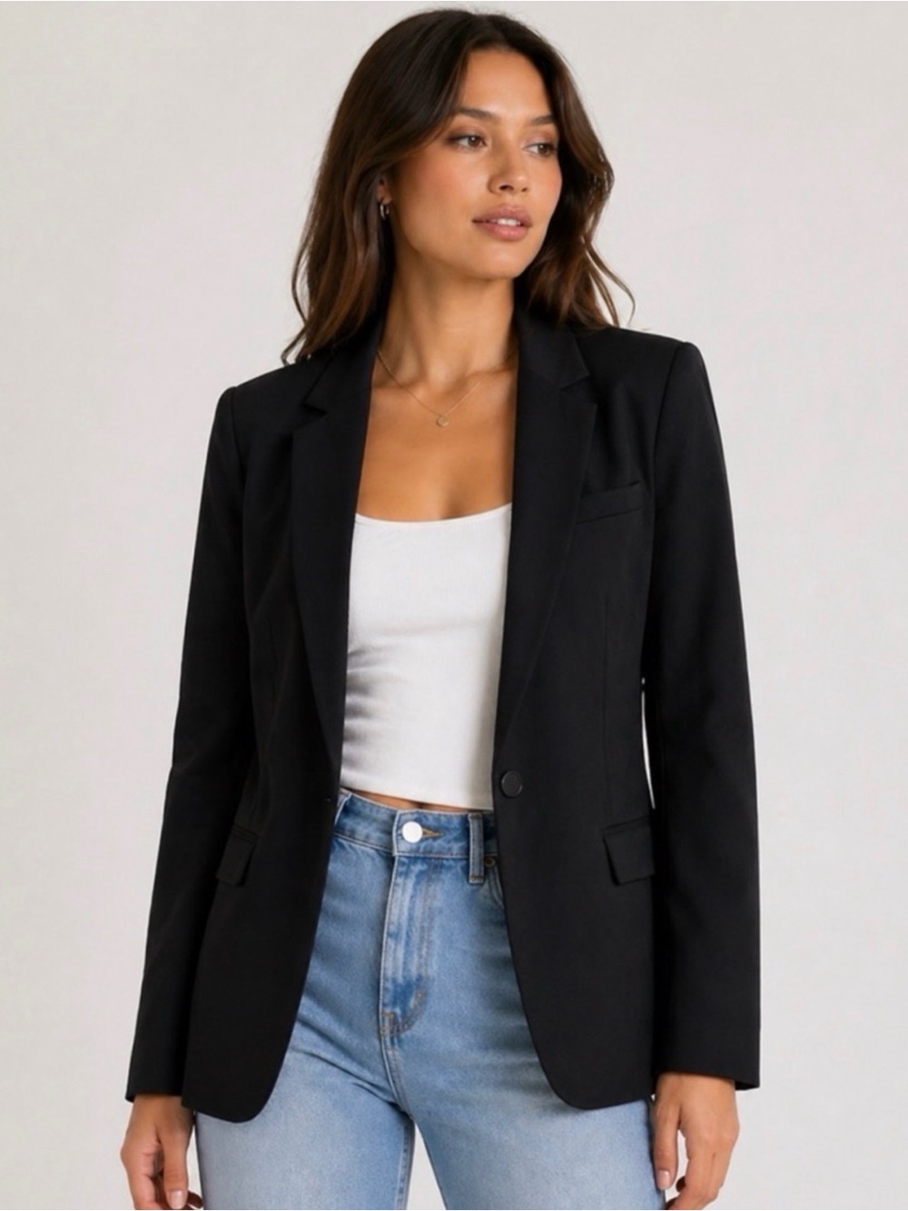 Aritzia Black Silence + Noise Single-Button Women's Blazer
